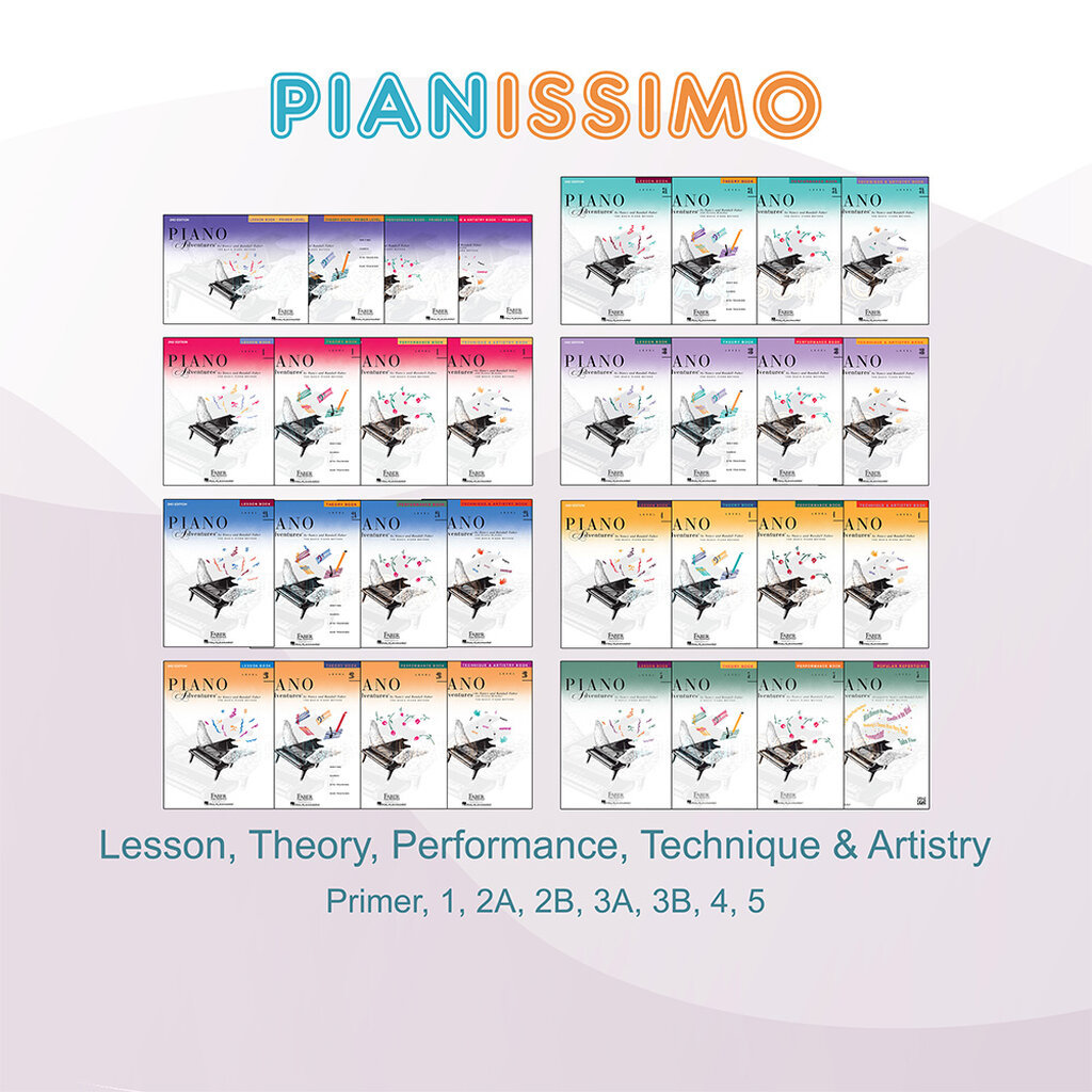 Faber Piano Adventures Lesson Theory Performance Technique & Artistry Level Primer 1 2A 2B 3A 3B 4 5