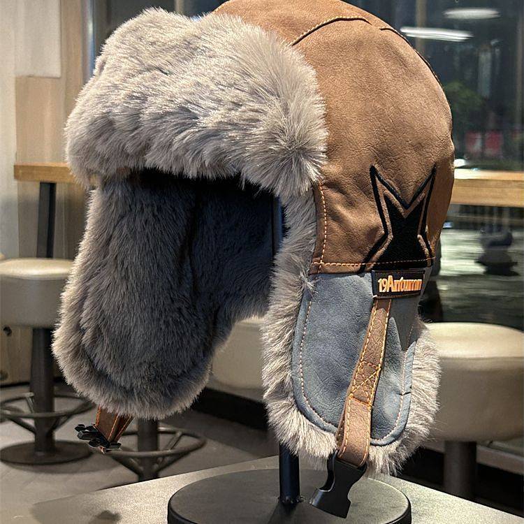 Ushanka Men's and Women's Winter Fleece Lined Padded Warm Keeping Riding Earmuffs Hat Northeast Outd