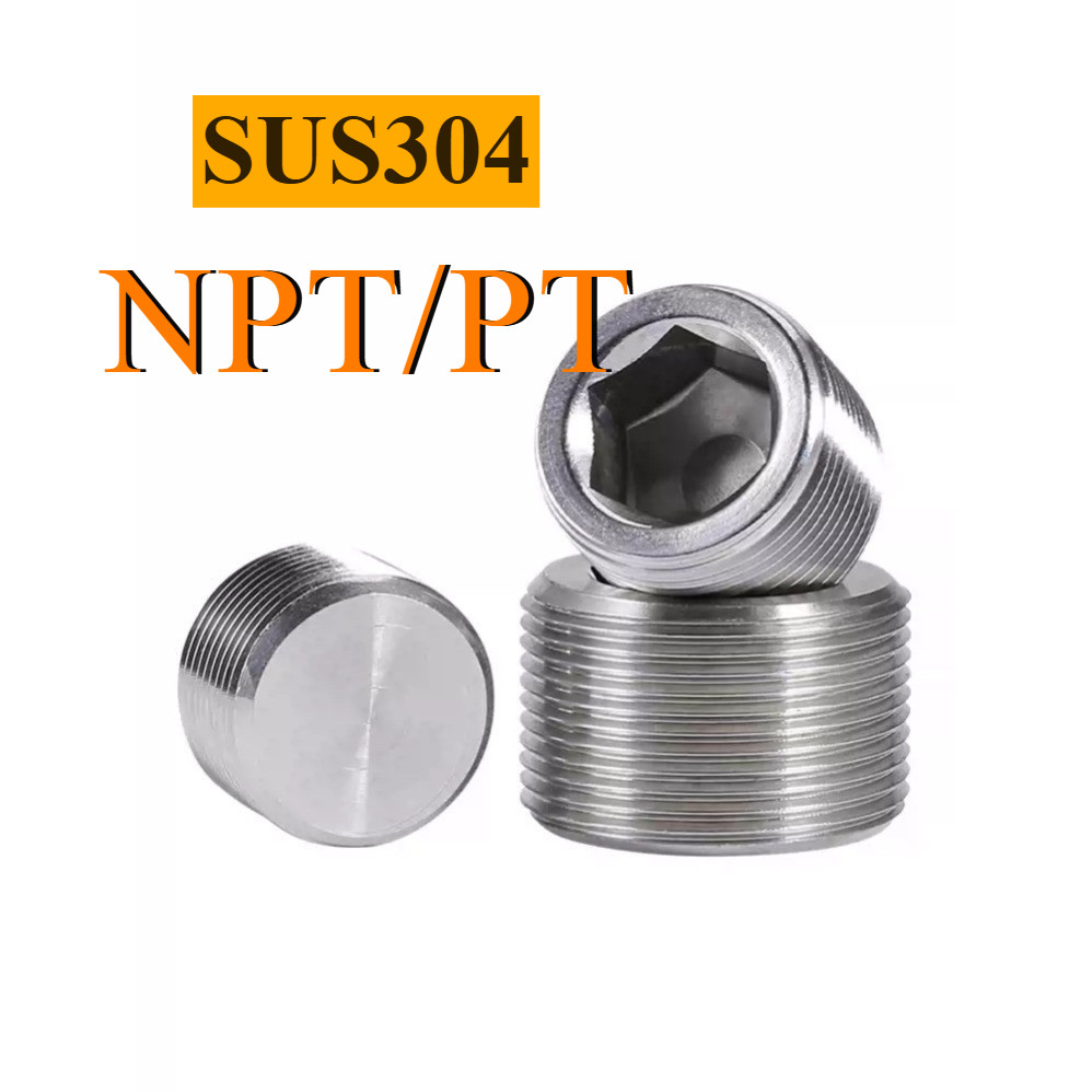 304 ปลั๊กหกเหลี่ยมสแตนเลส NPT/PT ลวดด้านนอกปลั๊กตุ๊กตา 2RC ท่อปลั๊กคอ NPT ปลั๊กน้ํามัน CL-MB