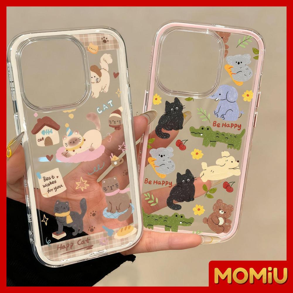 MOMiU - นิ่ม 2in1 สีแคนดี้ เข้ากันได้สำหรับ เคสไอโฟน11 เคส iphone 16 Pro Max 7Plus XR 12 13 14 15 ลูกแมวน่ารัก