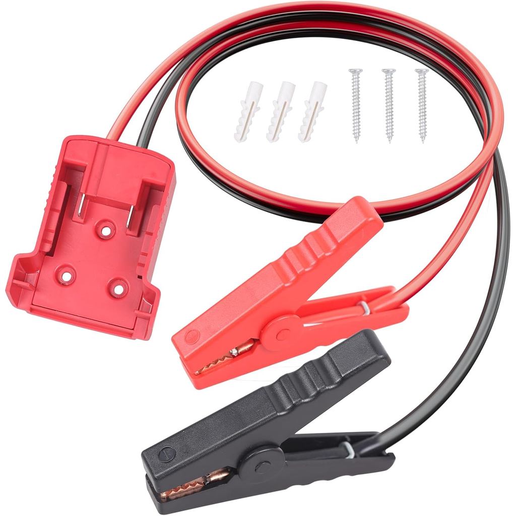 สายจัมเปอร์พร้อมคลิปจระเข้ 8AWG เข้ากันได้กับแบตเตอรี่ Mil-Waukee M18 18V,สําหรับกระโดดเริ่มต้นเครื่