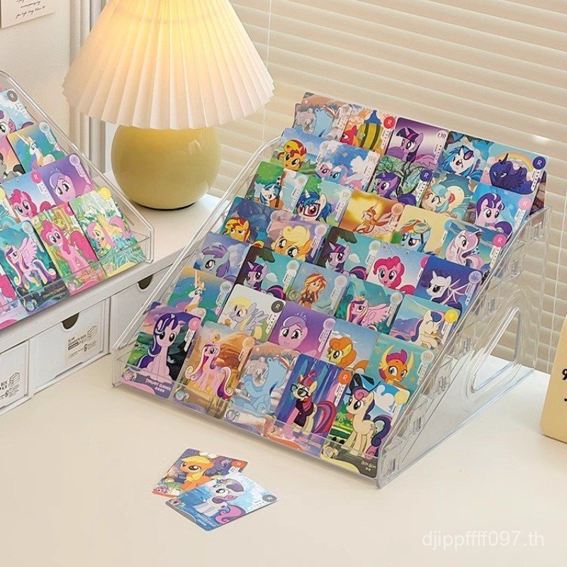 กล่องการ์ดขาตั้งจอแสดงผลหนึ่งชิ้นชั้นวางเดสก์ท็อปช่องเสียบการ์ดอะคริลิค Photocard Valley Storage Pon