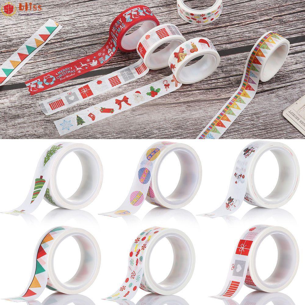 BLLISS 1 ม้วนกระดาษกาว Journal Snow Deer Craft เครื่องเขียนบอลลูน DIY ต้นคริสต์มาส