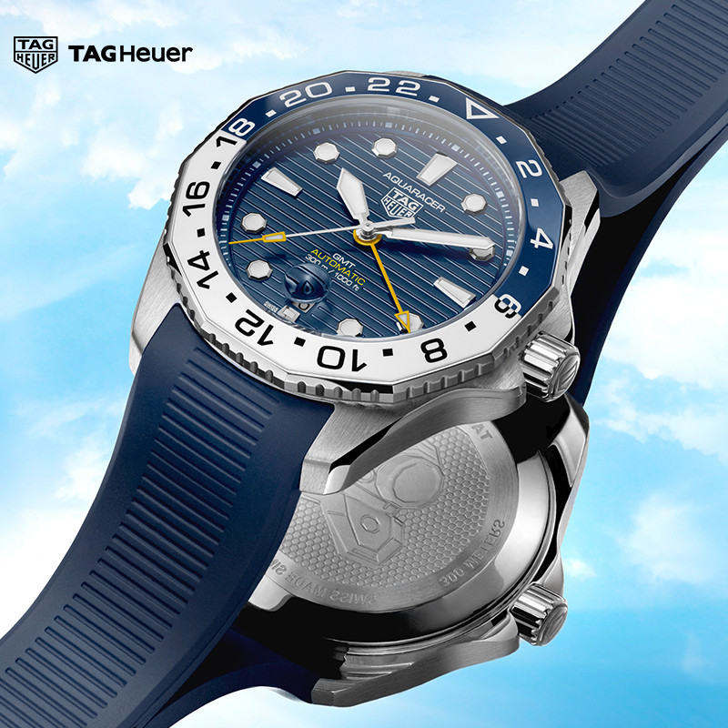 TT.TAGE Heuersee Sports Diving Series GMT Dual Time Diving Mechanical Watch นาฬิกาสีน้ําเงิน