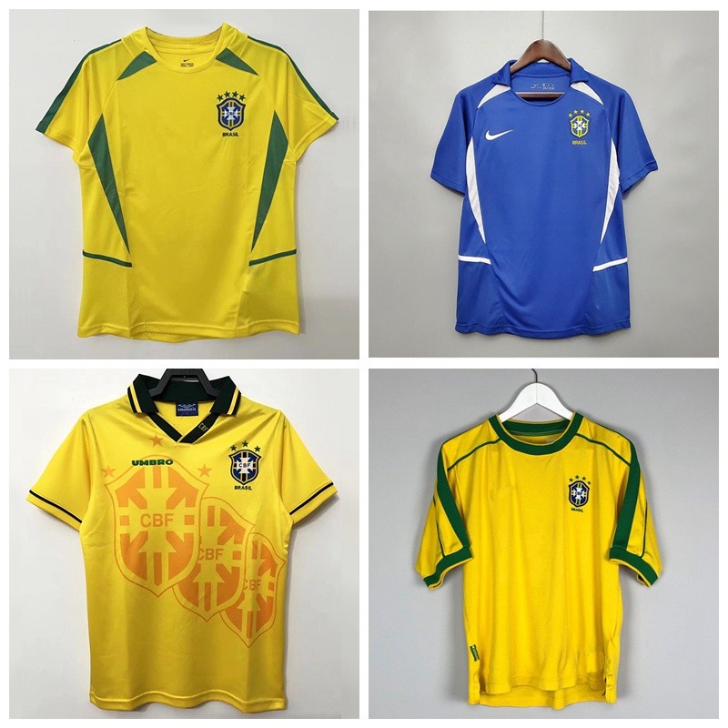 2002 1998 1994 Brazil Home Rivaldo Ronaldo Retro Jersey เสื้อแขนสั้น