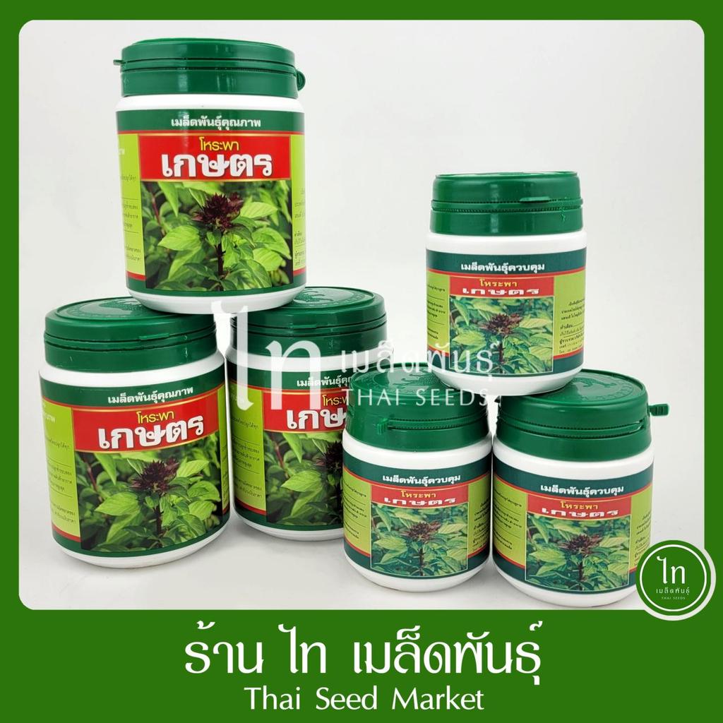 โหระพา (ใบใหญ่) เกษตร เมล็ดพันธุ์ โหระพา ลูกผสม ตรา เสือดาว บรรจุ 250/50 กรัม