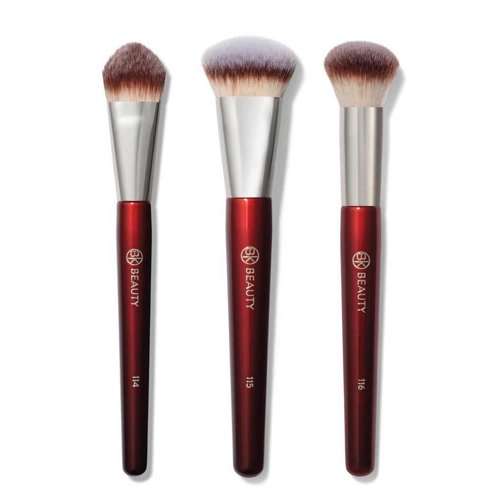 BK Beauty Core Complexion Trio ชุดแปรงแต่งหน้า (3PC) – แปรงรองพื้น คอนซีลเลอร์ และผสมสําหรับของเหลว 