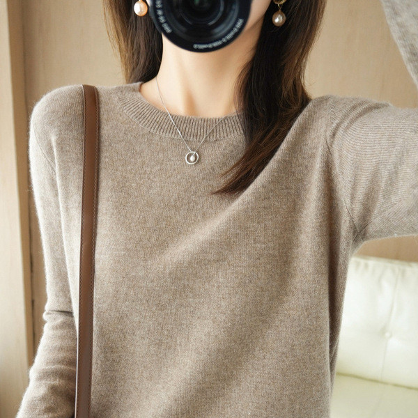 เสื้อสเวตเตอร์ถักคอกลมสำหรับผู้หญิง aiiz cardigan เสื้อสเวตเตอร์สวมหัวสำหรับฤดูใบไม้ร่วงและฤดูหนาวเส