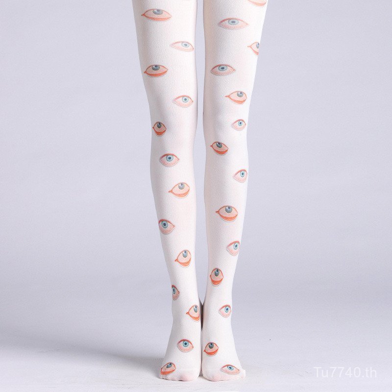 เลกกิ้งภาพวาดสีน้ํามัน Hand-Painted Eye พิมพ์ Pantyhose B2VH
