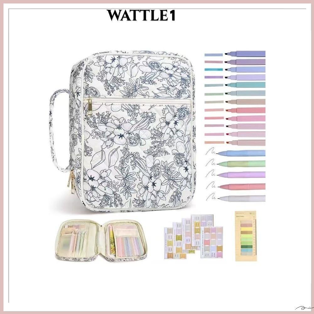 WATTLE Bible Cover Bag, Floral Design Zipper Pocket Bible Cover , Handle Bible Journaling Kit Church