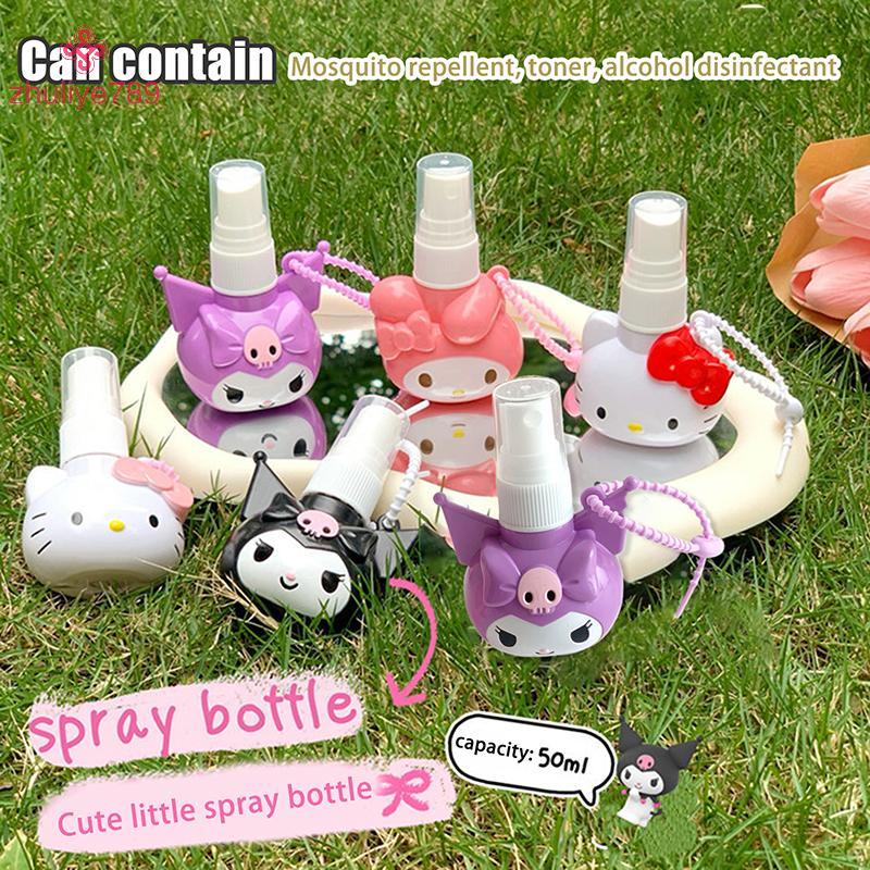 <zhuliye789> 50ml Sanrio Hello KittyขวดKuromi My Melody Travelเครื่องสําอางแบบพกพาน้ําหอมแอลกอฮอล์กด