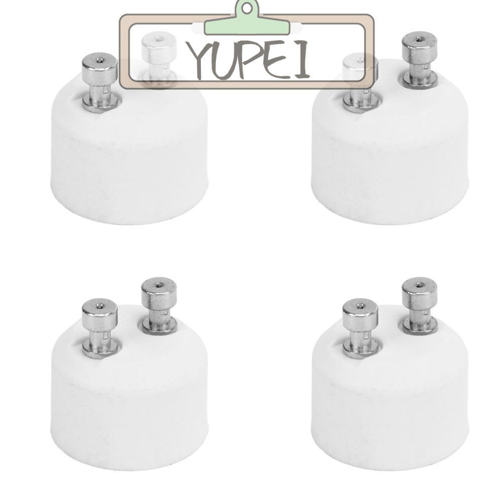 YUPEI 4PCS Light Sockets Lamp Holder, Ceramic Protruding GU10 to MR16 Adapter Socket, Durable Heatpr