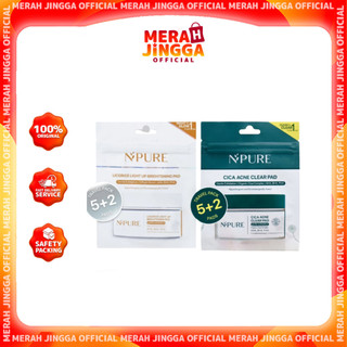 NPURE Acne Clear Pad Cica Sachet / Licorice Light Up Brightening Pads ZipLock | Merah Jingga Official