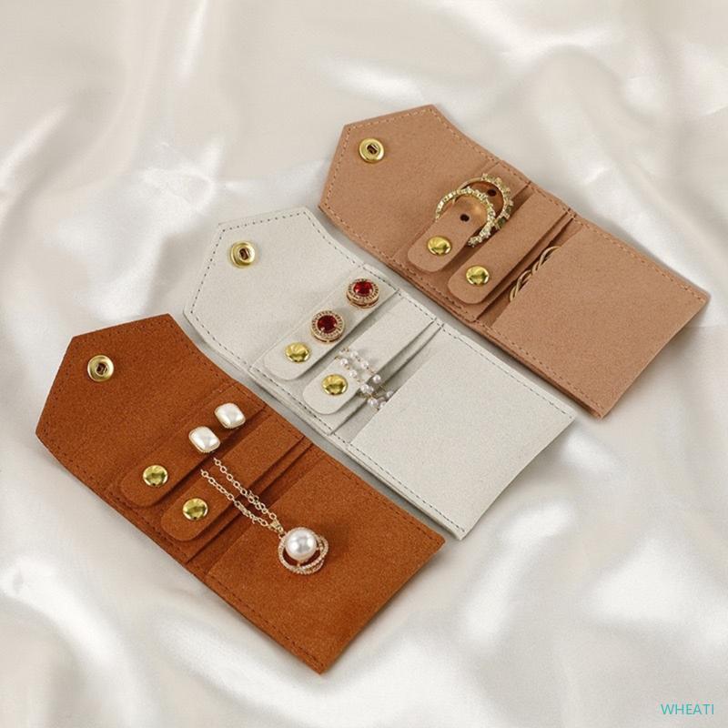 WHEATI Unique Jewelry Organizers เนื้อไมโครไฟเบอร์สําหรับจัดเก็บสร้อยคอและแหวน