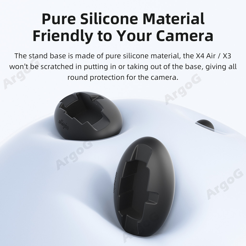 aMagisn ฐานซิลิโคน Insta360 X4 Air / X3 ตั้งโต๊ะและติดรถยนต์ ชาร์จแนวตั้งได้ กาว 3M อุปกรณ์เสริม X4 Air - รูปที่ 3