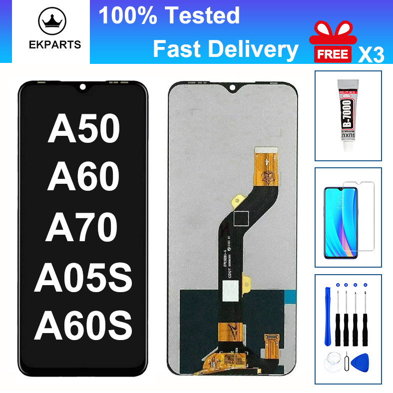 เกรด AAA+++ LCD สําหรับ Itel A50 A60 A60S A70 A05S A667LP A665L A663LC จอแสดงผล Touch Screen Digitiz