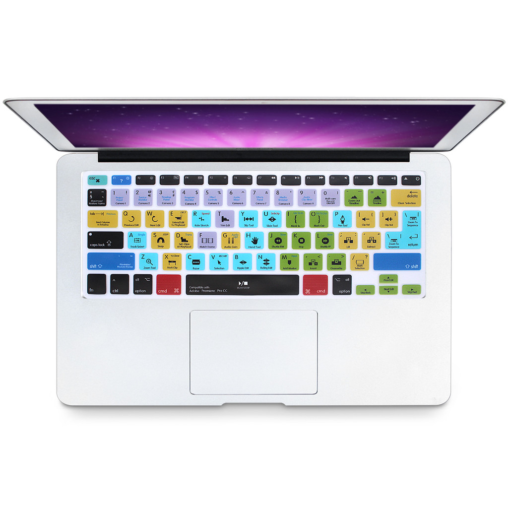 Silicone Hotkey Shortcut Keyboard Cover US&EU Layout for MacBook Air Pro 13" 15" A1278 A1286 A1466 A