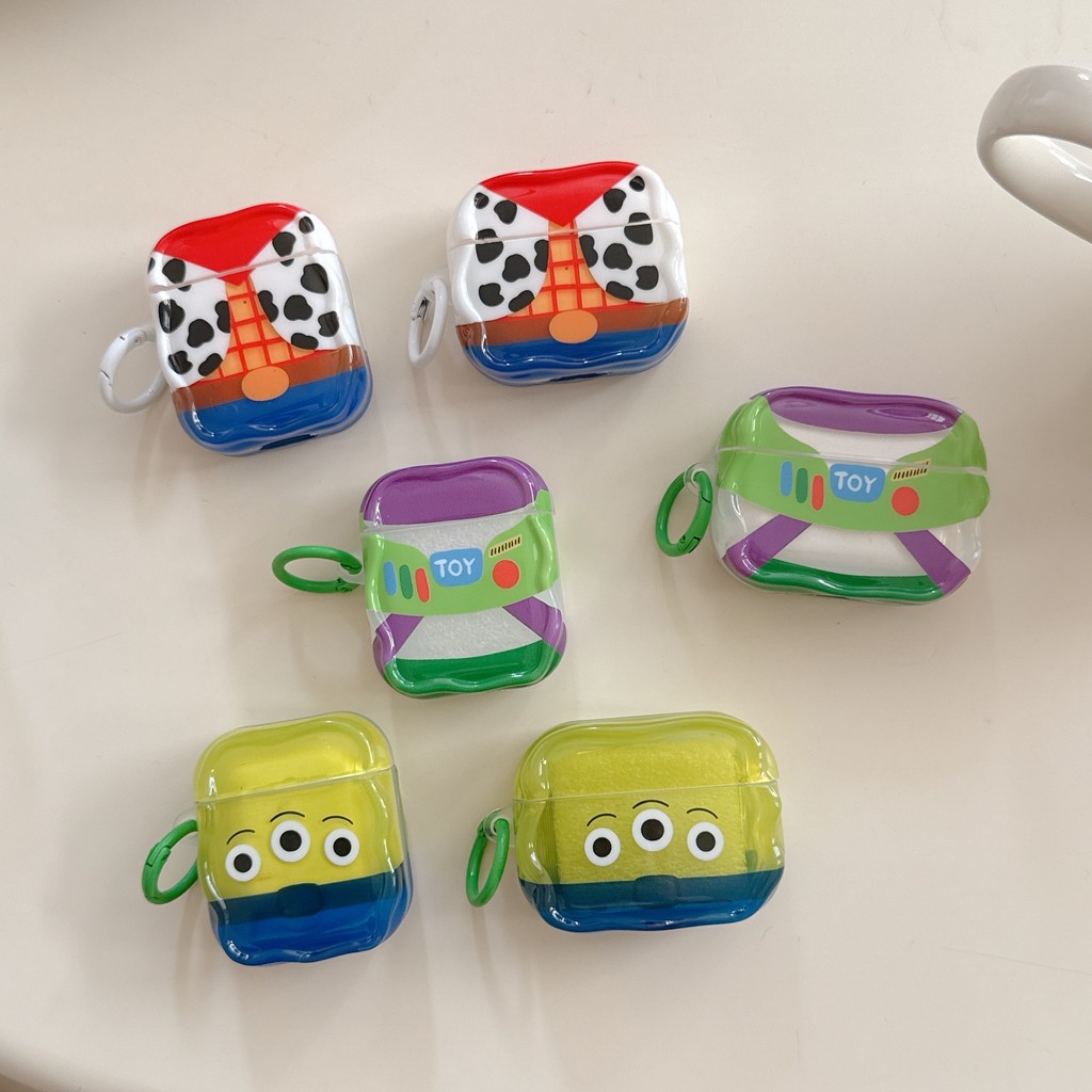 สําหรับ AirPods 4 AirPods pro3 2025 เคสคลื่นน่ารักการ์ตูน Toy Story พร้อมจี้ AirPods 1/2 AirPods pro 2 AirPods 3 หูฟังไร้สายบลูทูธกรณีป้องกัน