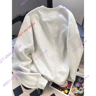 COD✅ (จัดส่งในกรุงเทพฯ) MAO Shop การ์ตูนญี่ปุ่นพิมพ์ลูกแมวรอบคอเสื้อกันหนาวผู้หญิงลดอายุซุปเปอร์ดูดีสวมหัว