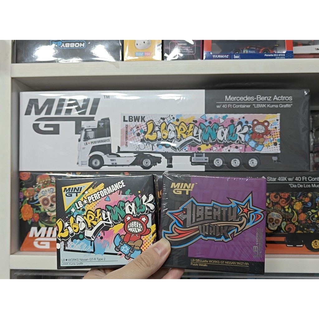 MINIGT 333 245 244 Graffiti LB WORKS ชุดรถบรรทุกกราฟฟิตี, Nissan Japanese GTR รุ่น Graffiti, 1/64 รุ