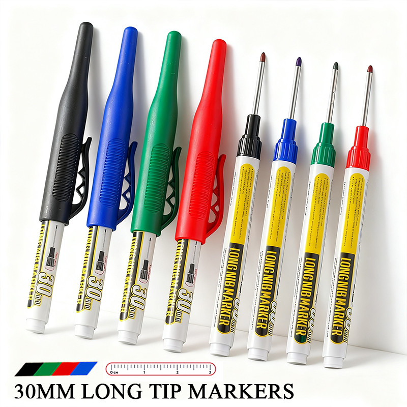 30มม.ยาวหัวถาวรปากกามาร์กเกอร์4สีหลุมลึกเครื่องหมายเครื่องหมายตกแต่งงานไม้ทุ่มเทwj869