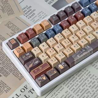 Harry Potter Thai Keycaps 125 คีย์ MOA/เชอร์รี่โปรไฟล์ PBT Dye Sublimation Wooting Aula F75 รอบ Keycaps Cool สีน้ําตาล Magic School Hedwig Hogwarts Keycap