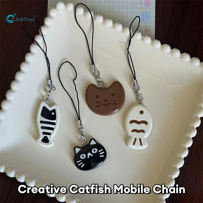 สายห้อยโทรศัพท์ ที่ห้อยกุญแจ Creative Cat Little Fish Phone Chain คู่โทรศัพท์กระเป๋าแฟชั่นจี้
