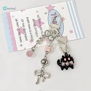 พวงกุญแจน่ารักๆ ที่ห้อยโทรศัพท์ sweet Cool Beaded Key Chain Bag หูฟังจี้น่ารักโทรศัพท์ Chain เคสโทรศัพท์จี้
