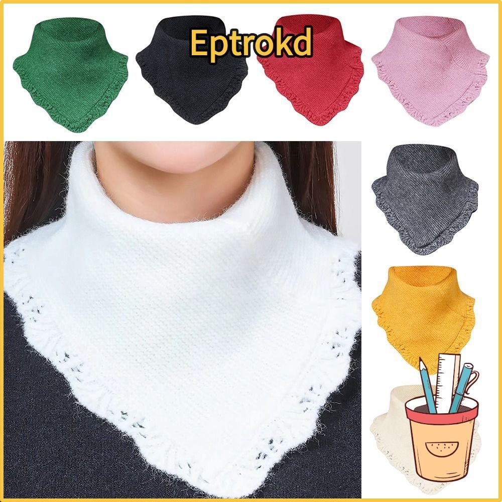 EPPEE TORS ปลอกคอกันลม สำหรับผู้หญิง แบบถอดได้ ดีไซน์เป็นผ้าพันคอสามเหลี่ยม แฟชั่นและอบอุ่น