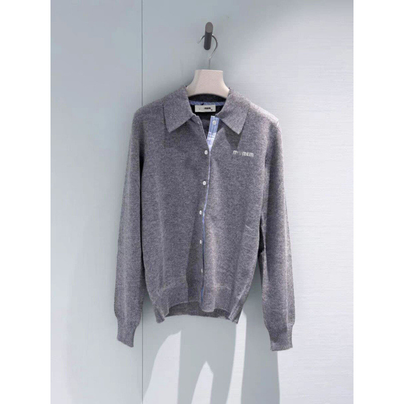 0WFP MI*U Autumn Winter Style Micro Label Age-Reducing College Girl Short Turn-Down Collar Knitted W