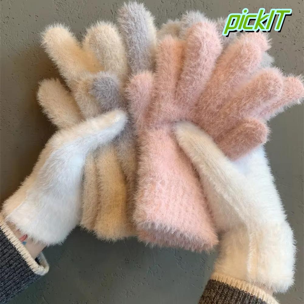 ถุงมือขนยาวแบบมิงค์สำหรับฤดูหนาว สไตล์เก๋ สวมใส่สบาย ระบายอากาศและกันลมได้ดี
