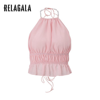 RELAGALA เสื้อชั้นในสตรี แบบ halter top สีทึบเซ็กซี่ แฟชั่นป…