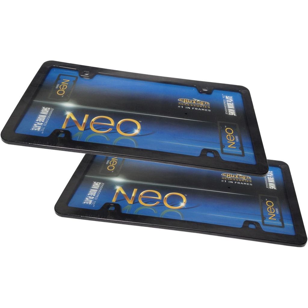 Classic Frames Thin Chrome Metal License Plate Frames - Weatherproof - คู่