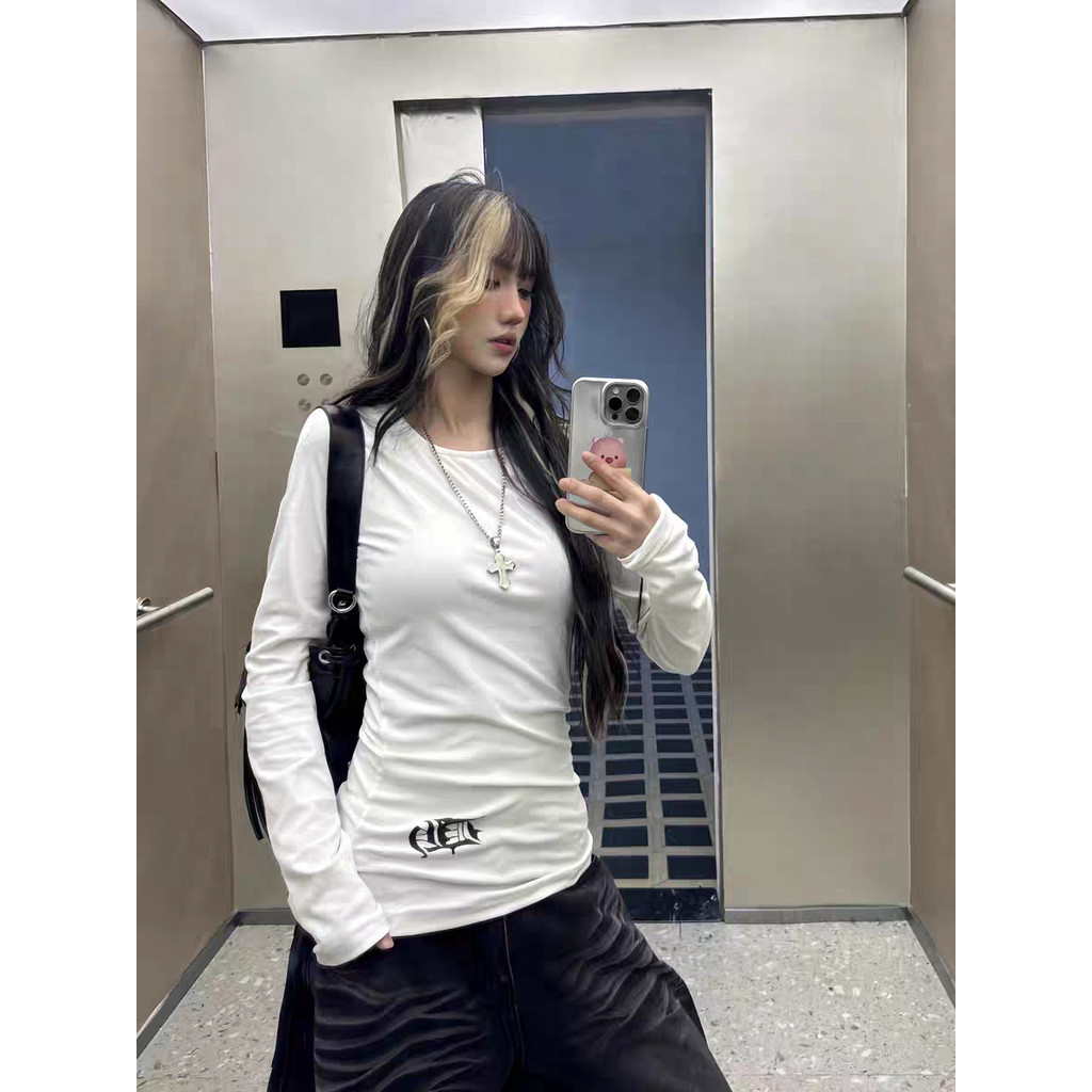 Veewink เสื้อเชิ้ตแขนยาวสไตล์อเมริกัน ลายพิมพ์ กระชับเอว เนื้อผ้านุ่ม - รูปที่ 7