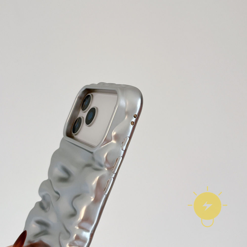 For เคสไอโฟน TPU Plating Butter 3D Silver เคส Phone Case For iPhone 17 Pro Max Plus 16 15 14 13  Cover  Aesthetic Korean Cute ราคา ถูกที่สุด ดีลบีเคเค แกลเลอรีภาพที่ 7