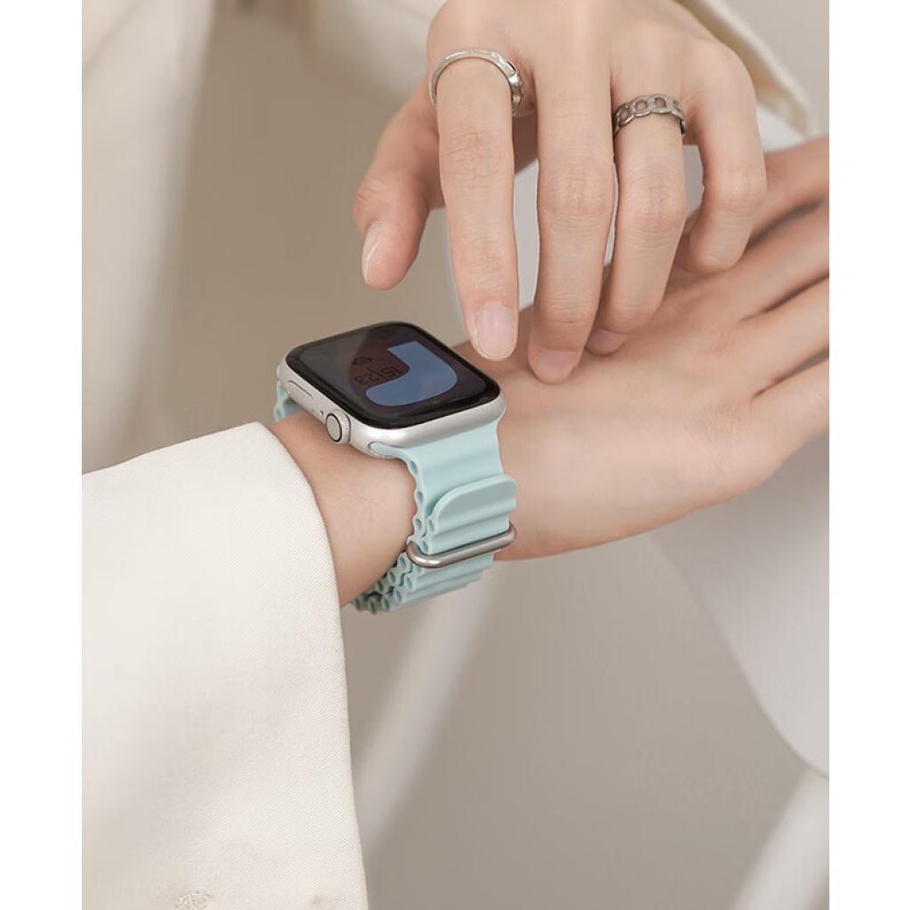 สายซิลิโคนสำหรับกีฬา for Apple Watch Ultra/SE 3 2 49มม IWatch Series 11/10 9 8 7 6 46 44 40 45มม 42 38 41มม - รูปที่ 3