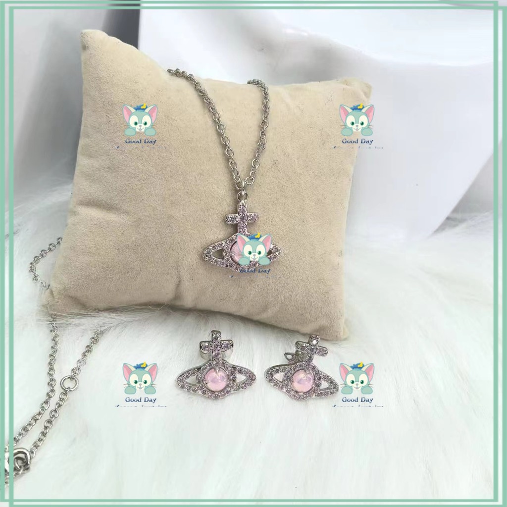 [VV-W] สร้อยคอ Cross Diamond Pink Female-511167