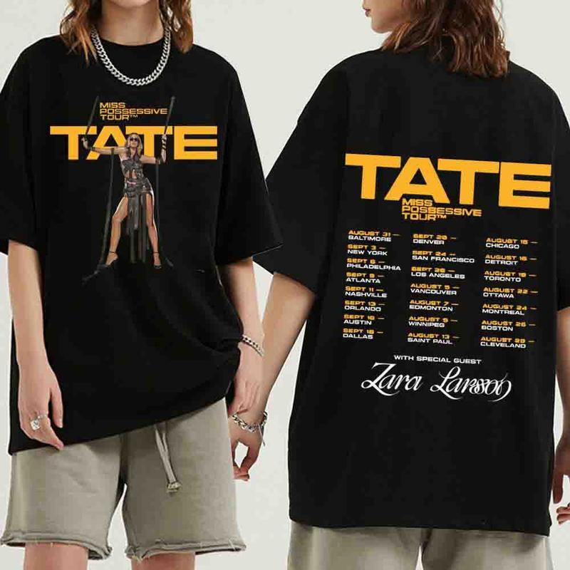 เสื้อยืดทัวร์โลก Tate McRae Miss Possessive สำหรับทุกเพศ