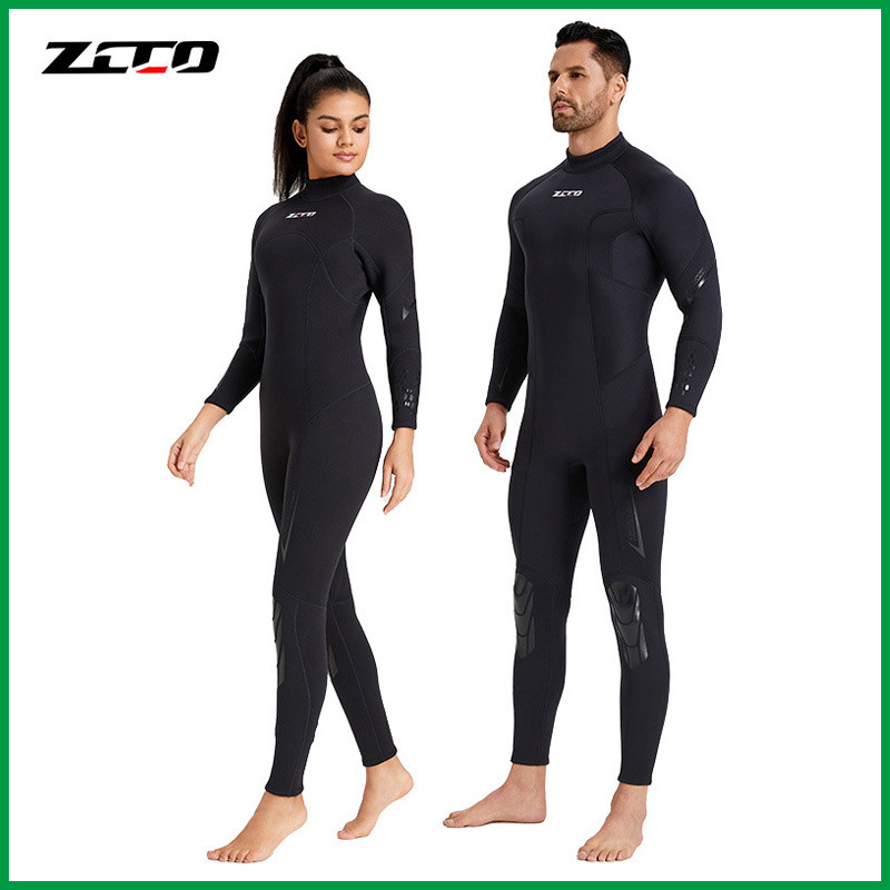 คลังสินค้าพร้อม ZCCO 3 มม.W Etsuit ผู้ชายผู้หญิงสไตล์ Neoprene Conjoined Warm รอบคอหนังขอบกลับเปิด y