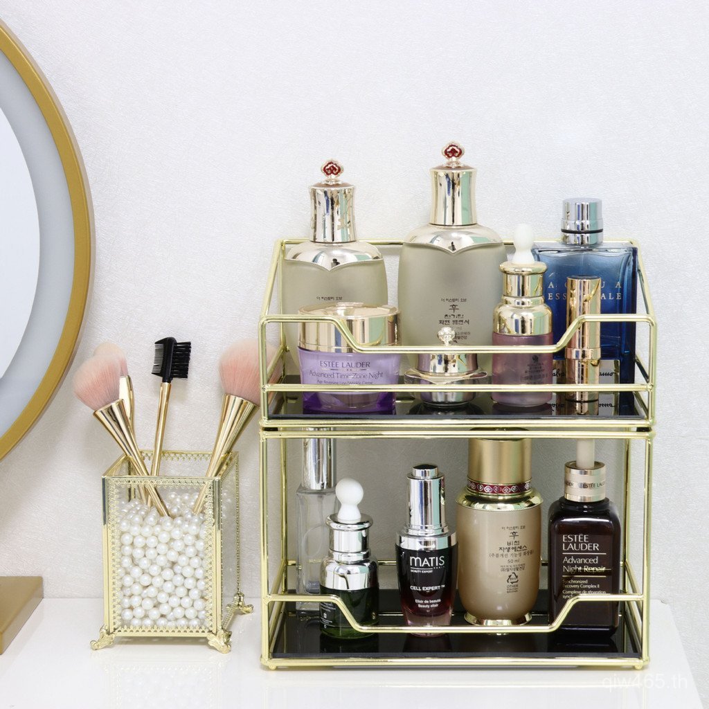 One-Layer Desktop Dresser Multi-Layer เครื่องสําอางจัดระเบียบกรอบห้องน้ํากล่องเก็บเคาน์เตอร์เดสก์ท็อ