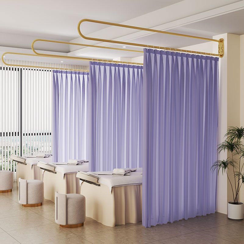 U-Shaped ความเป็นส่วนตัว Health Center ดึงผ้าม่านกายภาพบําบัดเตียงปิดกั้นความงามผ้าม่านเตียงสนับสนุน