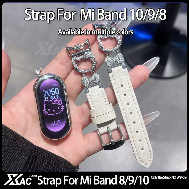 สําหรับ miband 10/9/8 หนังเพชรนาฬิกา miband 9 miband 8 นาฬิกาผู้หญิงของขวัญ – โปรปัง