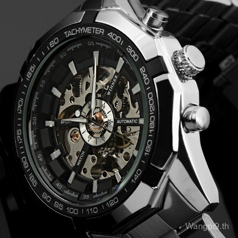 Winner winner340 Classic Style Mens Fashion Casual Hollow Luminous Semi-Automatic Mechanical Watch
