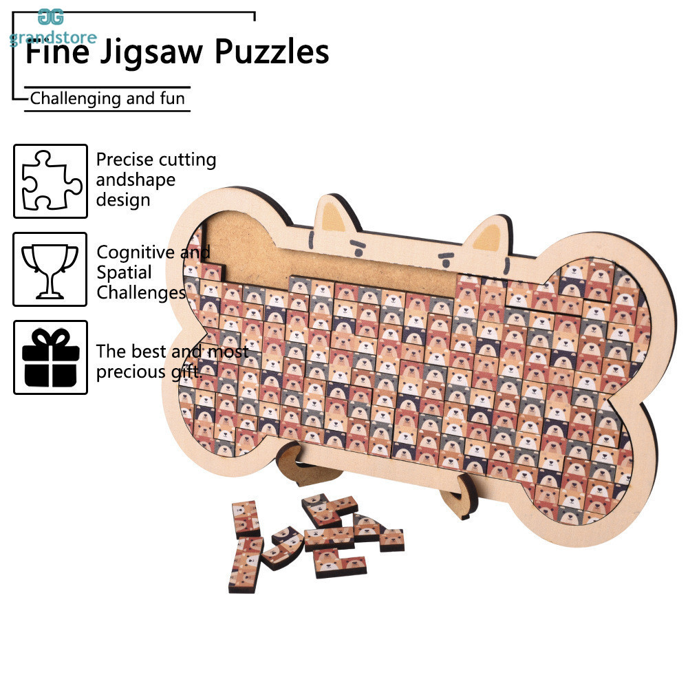 GS Unzip ปริศนาไม้ไม่สม่ําเสมอแมวสุนัขปริศนา Unzip ของเล่นสัตว์รูปแบบ