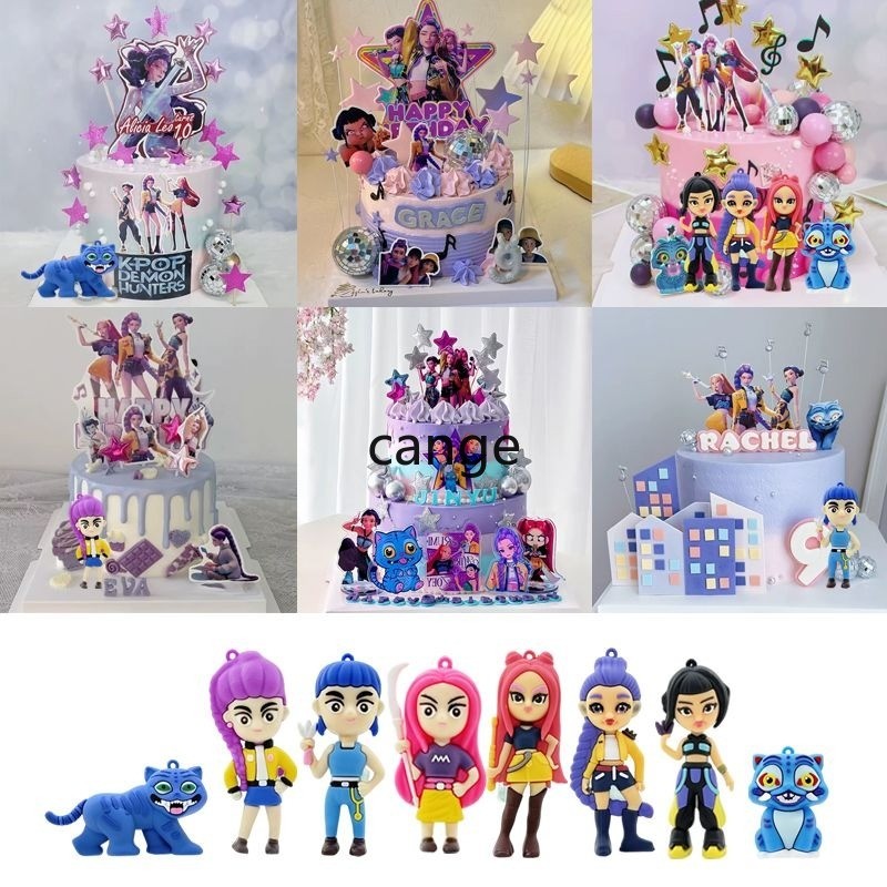 K Devil Hunter เค้กตกแต่งด้านบน Huntrix Rumi Mira Zoeey วันเกิด Baby Shower เค้กการ์ตูนเบเกอรี่ตกแต่งเครื่องประดับ