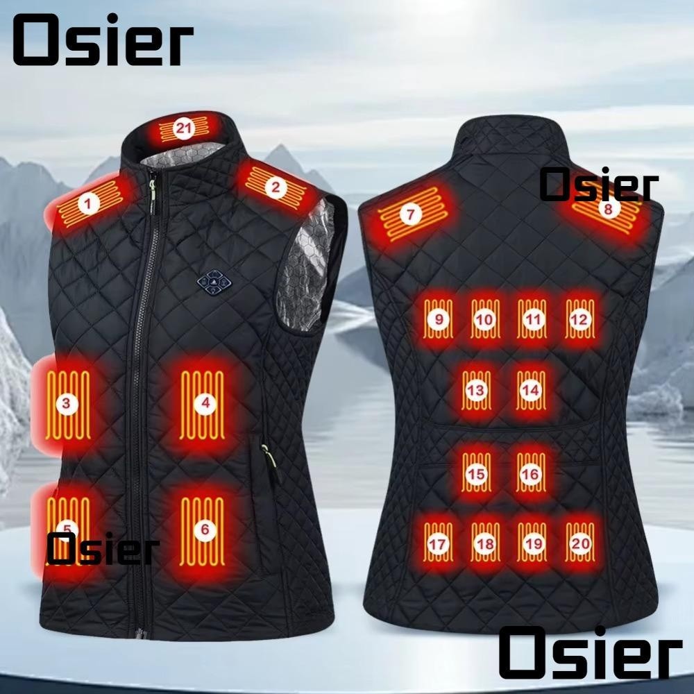 Oser USB Heated Vest 21 Zones Washable With 3 Level Heat Control Suitable For Cold Weather