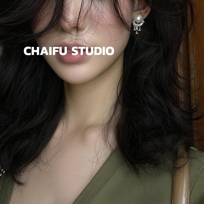 จัดส่งที่รวดเร็ว/Van Star Studio/E135 ins ต่างหูมุกอารมณ์ทุกการแข่งขันเกาหลีญี่ปุ่นเพทายต่างหูออกแบบ