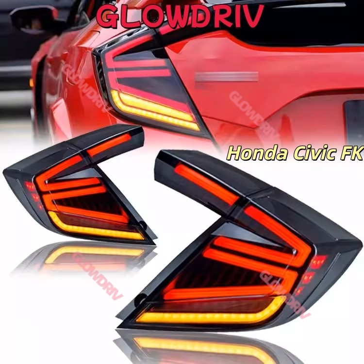 ไฟท้าย LED Honda Civic FK7 FK8 double V Design ไฟท้ายอัพเกรดเดย์ไลท์ drl lampu