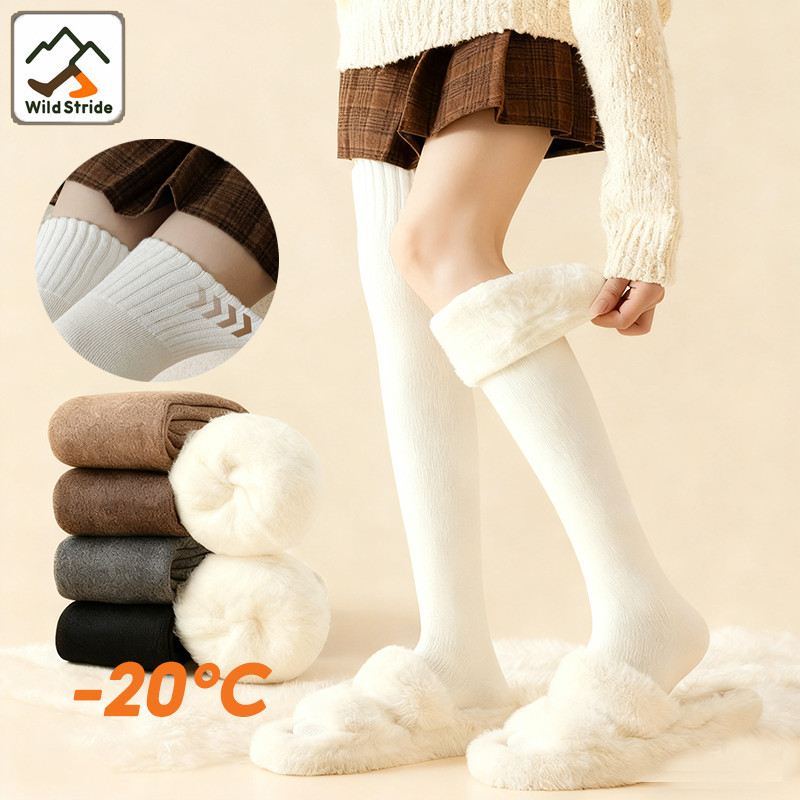 ถุงเท้ากันหนาว (Sock HEATTECH) ขนาดใหญ่ รูปแบบฤดูใบไม้ร่วงและฤดูหนาว ถุงน่องสีขาว แฟชั่น