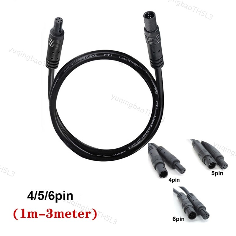 1-5M 4 5 6 pin core ชายหญิงสายไฟรถด้านหลังรถ DVR กล้อง Extension connector สาย HD Monitor กล้องสาย T